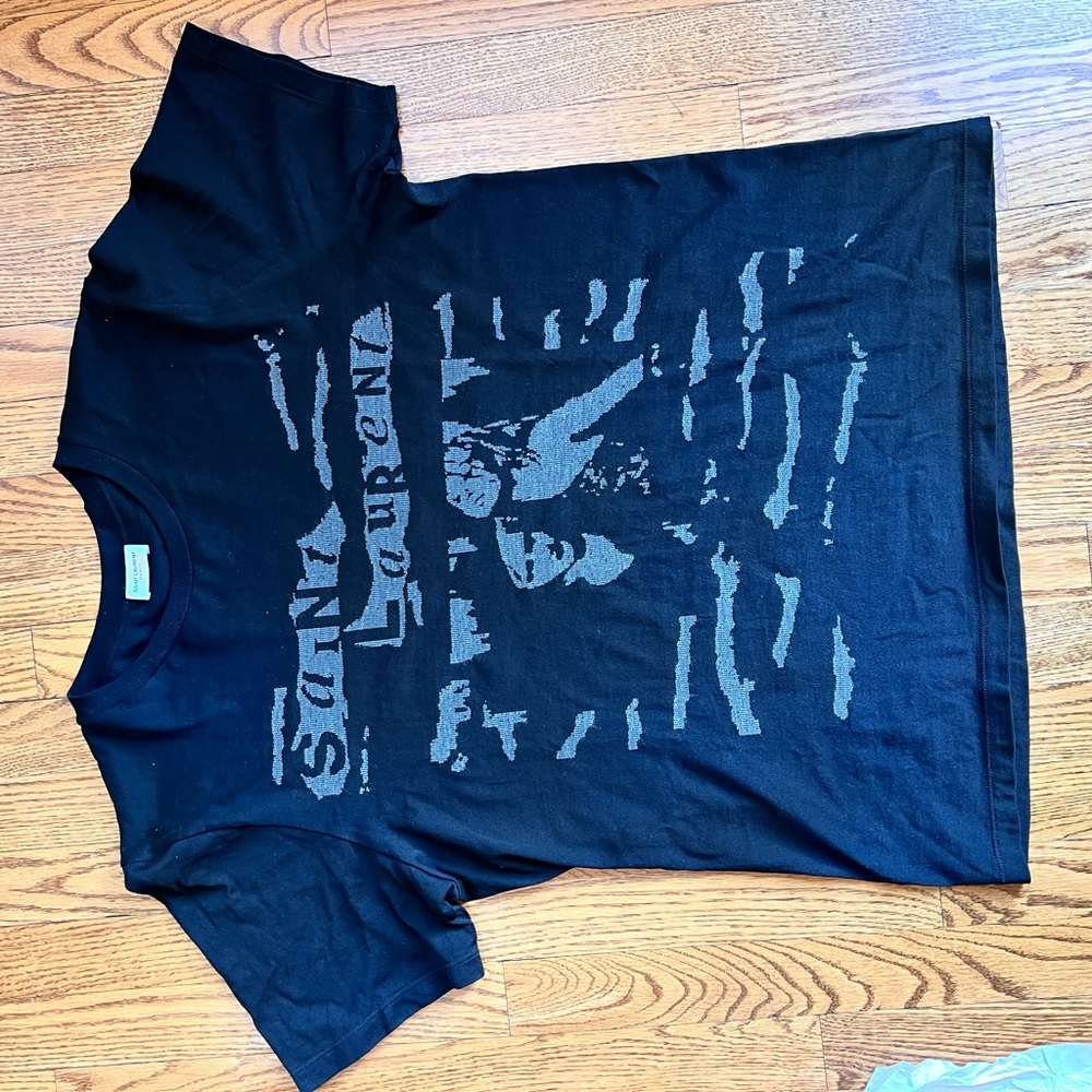 Saint Laurent Black Crew Neck Tee